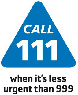 Call 111 when it's less urgent than 999